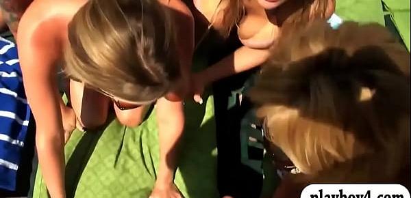  Four busty women pounded by hard cock
